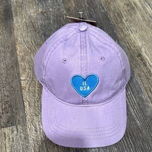 Purple Kids Cap with Blue Heart by